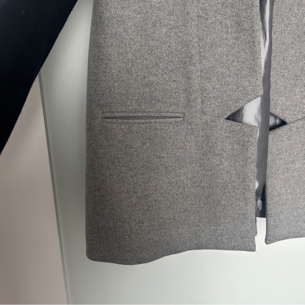 Aryn K black gray color block long coat Small - Picture 4 of 8